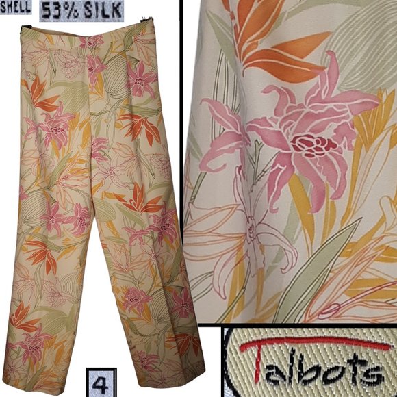 90’s High Rise Floral Pants by Talbots